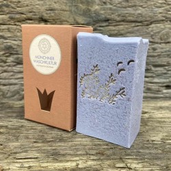 Vegane Seife für Haut und Haare Lavendelseife handgemacht Münchner Waschkultur Seifenmanufaktur