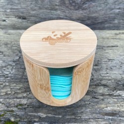 Abschminkpads aus Bio-Baumwolle Aufbewahrungsbox aus Bambus wiederverwendbar Münchner Waschkultur Seifenmanufaktur