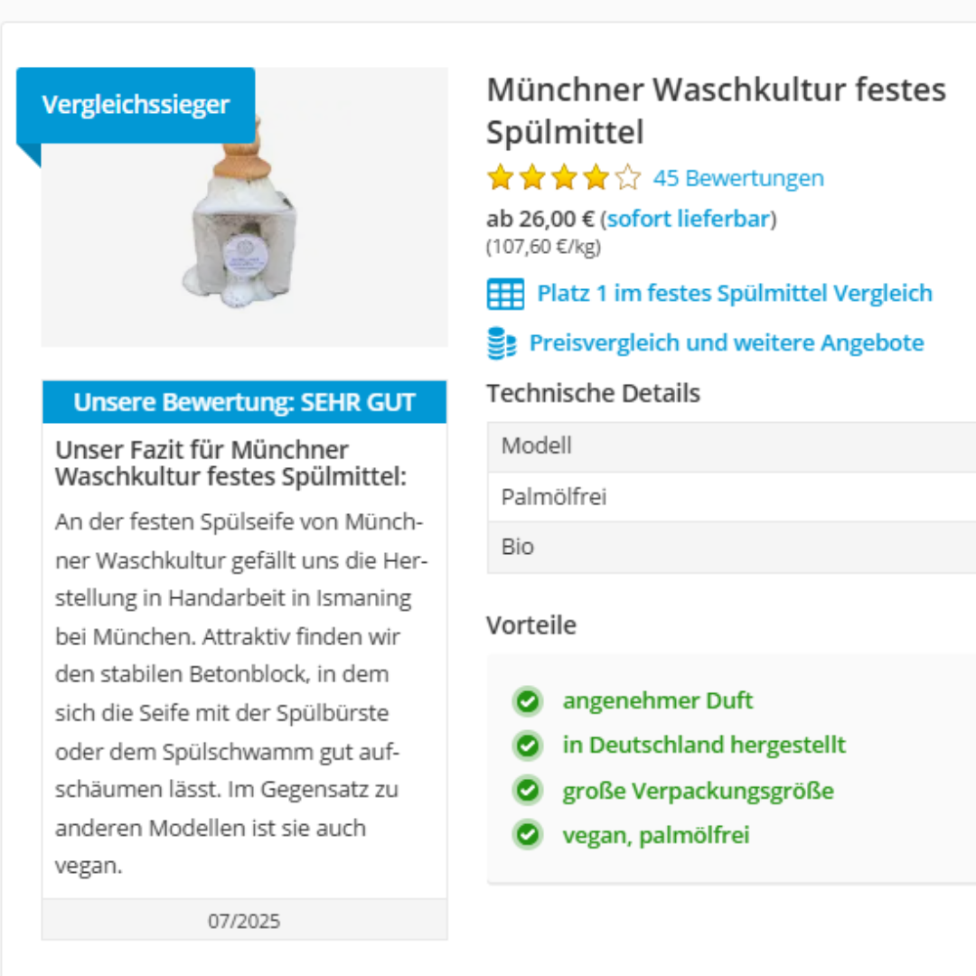 VEGA-SAUBA Spül- und Haushaltsseife (vegan, palmölfrei)