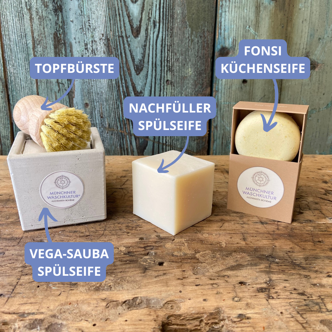 Die Küchenhelden – Spülseife, Nachfüller, Bürste & Fonsi im Set