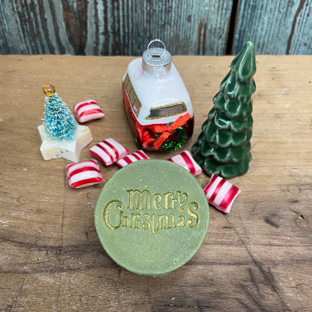 Seifiges Wintergrün - Orange liebt Zimt mit Avocadoöl - Gästeseifchen