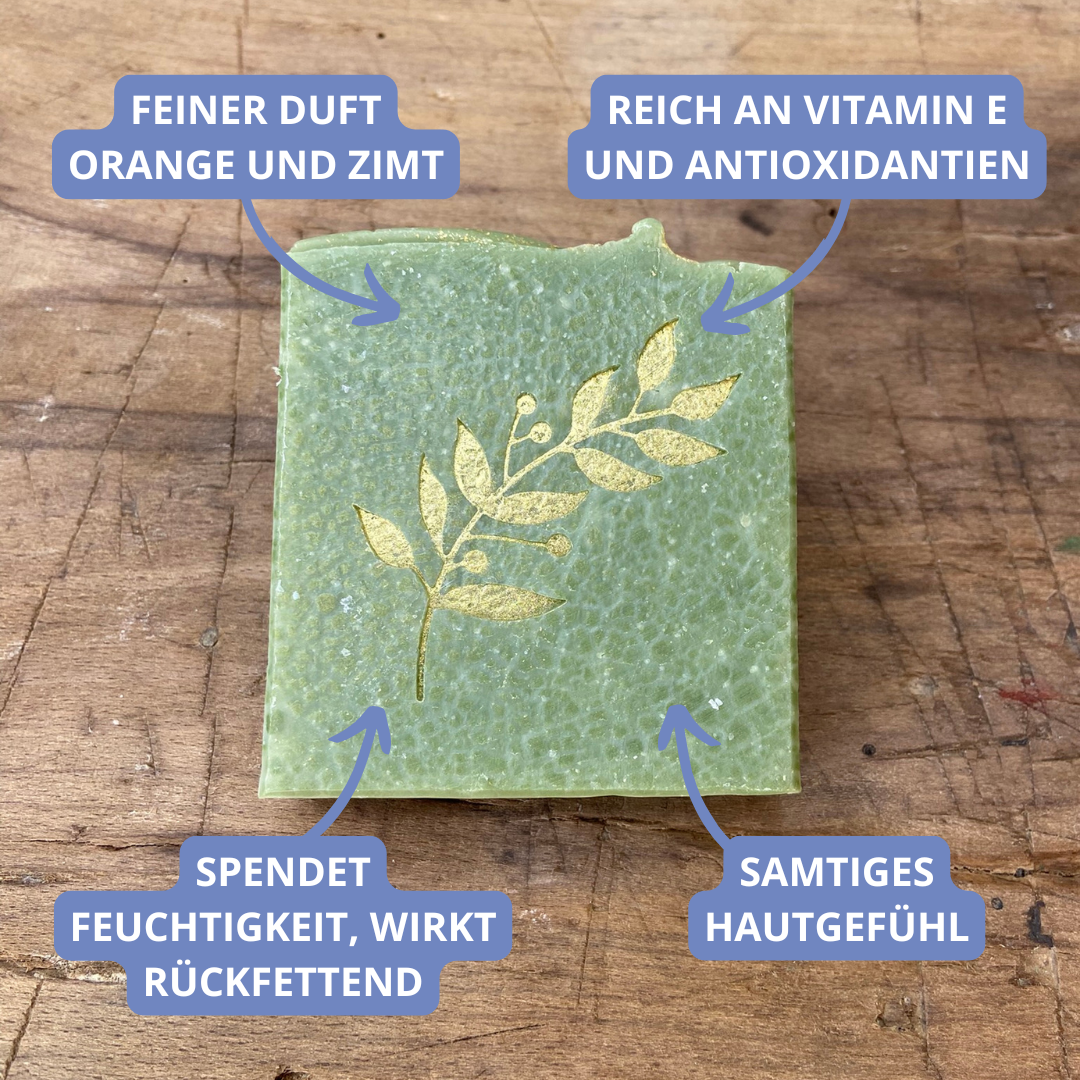 Seifiges Wintergrün - Orange liebt Zimt mit Avocadoöl